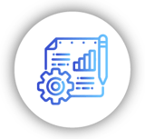 Icono circular blanco y celeste CRM Icono circular blanco y celeste CRM